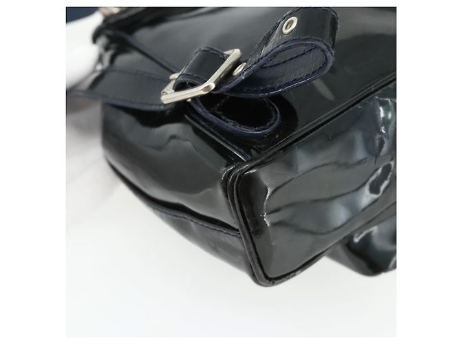 GUCCI Bamboo Rucksack aus Lackleder Navy Silber 005 781 0319 Auth ka4216A - Ansicht 18