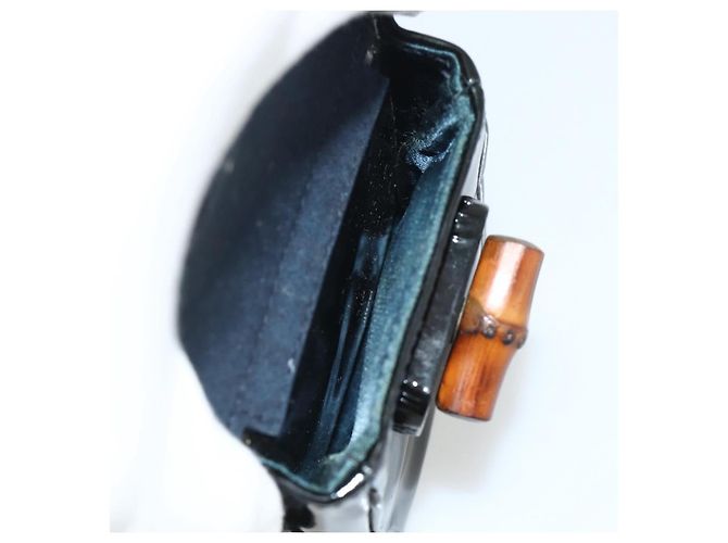 GUCCI Bamboo Rucksack aus Lackleder Navy Silber 005 781 0319 Auth ka4216A - Ansicht 23