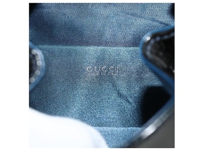 GUCCI Bamboo Rucksack aus Lackleder Navy Silber 005 781 0319 Auth ka4216A - Ansicht 24