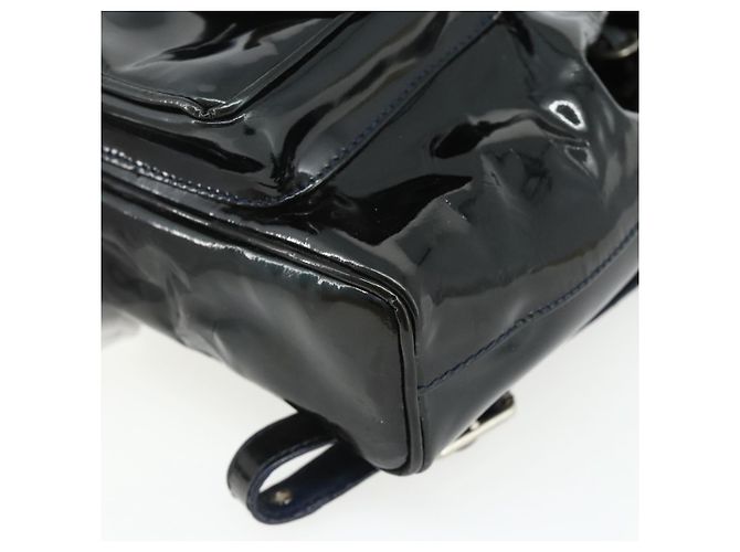 GUCCI Bamboo Rucksack aus Lackleder Navy Silber 005 781 0319 Auth ka4216A - Ansicht 9
