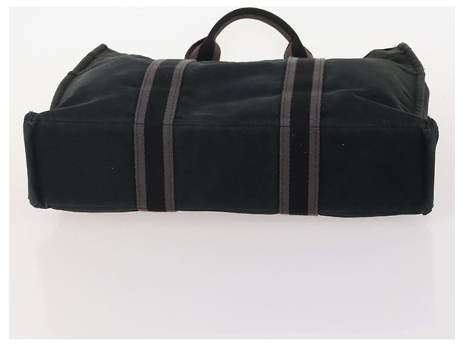 Hermès Borsa Tote HERMES Canvas 4 Set Gray Black Auth ti3899 Marrone Nero - vista 12