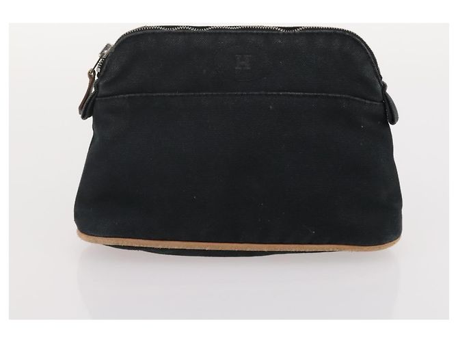 Hermès Borsa Tote HERMES Canvas 4 Set Gray Black Auth ti3899 Marrone Nero - vista 20