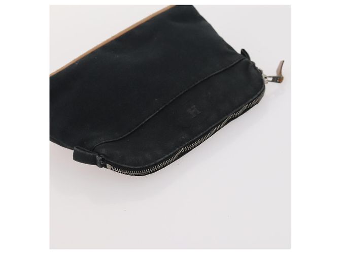 Hermès Borsa Tote HERMES Canvas 4 Set Gray Black Auth ti3899 Marrone Nero - vista 23
