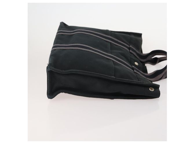 Hermès Borsa Tote HERMES Canvas 4 Set Gray Black Auth ti3899 Marrone Nero - vista 4