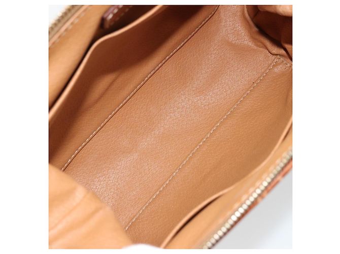 Céline Pochette CELINE Macadam Canvas PVC Pelle Marrone Oro Auth 177896 D'oro - vista 11