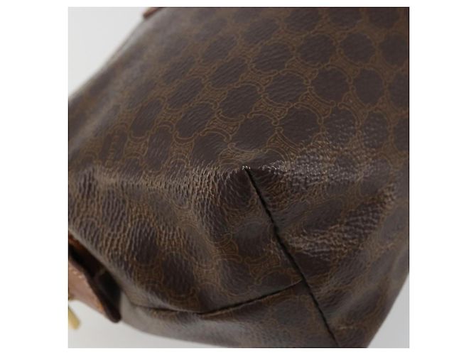 Céline Pochette CELINE Macadam Canvas PVC Pelle Marrone Oro Auth 177896 D'oro - vista 14