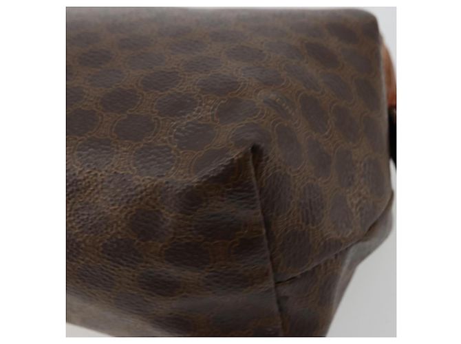 Céline Pochette CELINE Macadam Canvas PVC Pelle Marrone Oro Auth 177896 D'oro - vista 15