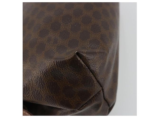 Céline Pochette CELINE Macadam Canvas PVC Pelle Marrone Oro Auth 177896 D'oro - vista 16