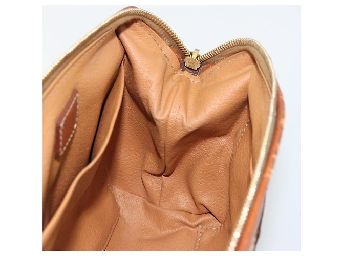 Céline Pochette CELINE Macadam Canvas PVC Pelle Marrone Oro Auth 177896 D'oro - vista 17