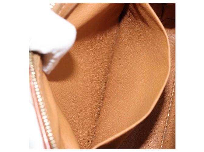 Céline Pochette CELINE Macadam Canvas PVC Pelle Marrone Oro Auth 177896 D'oro - vista 19