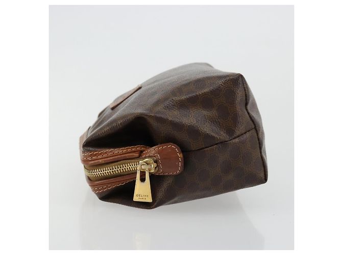 Céline Pochette CELINE Macadam Canvas PVC Pelle Marrone Oro Auth 177896 D'oro - vista 4