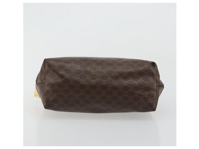 Céline Pochette CELINE Macadam Canvas PVC Pelle Marrone Oro Auth 177896 D'oro - vista 6