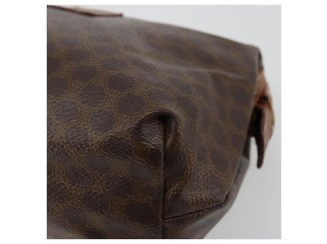 Céline Pochette CELINE Macadam Canvas PVC Pelle Marrone Oro Auth 177896 D'oro - vista 7