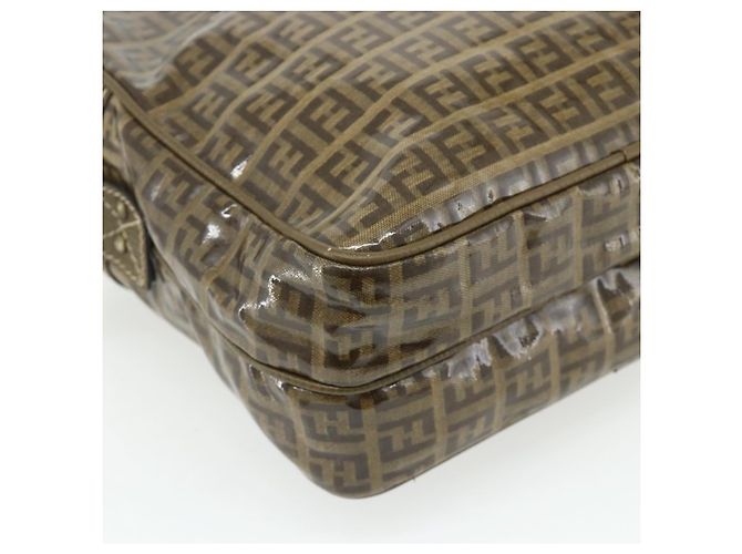 Borsa a Spalla FENDI Zucchino Canvas Beige Oro Auth 177546 D'oro - vista 16