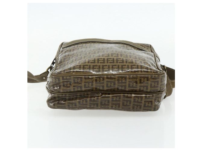 Borsa a Spalla FENDI Zucchino Canvas Beige Oro Auth 177546 D'oro - vista 5