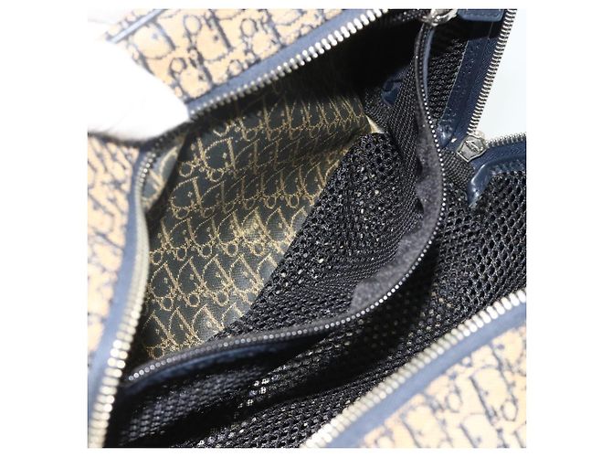 Borsa Christian Dior Trotter Canvas Blu Navy Argento Autentica 178116 - vista 11