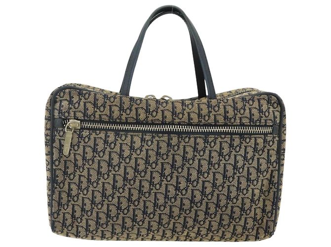 Borsa Christian Dior Trotter Canvas Blu Navy Argento Autentica 178116 - vista 13