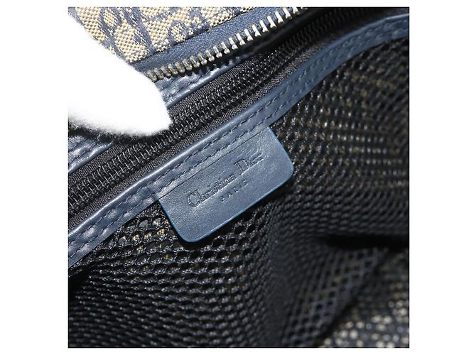 Borsa Christian Dior Trotter Canvas Blu Navy Argento Autentica 178116 - vista 18