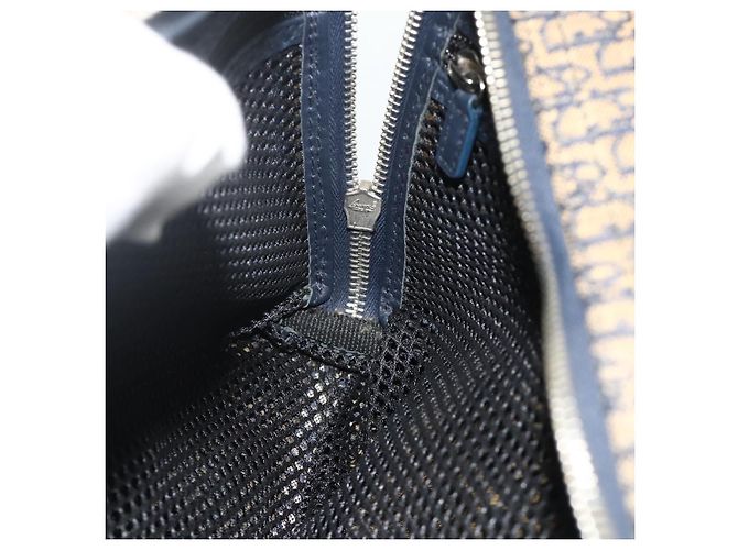 Borsa Christian Dior Trotter Canvas Blu Navy Argento Autentica 178116 - vista 20