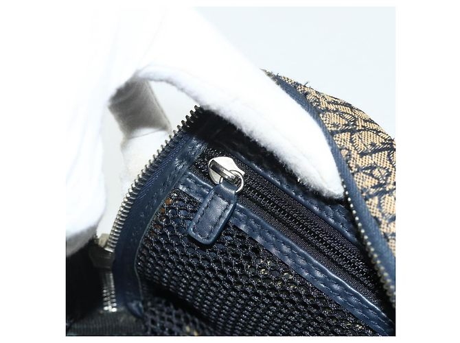 Borsa Christian Dior Trotter Canvas Blu Navy Argento Autentica 178116 - vista 21