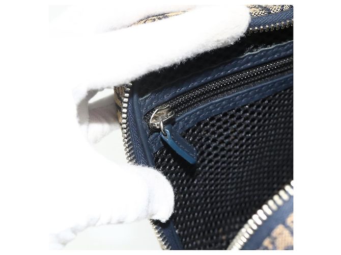 Borsa Christian Dior Trotter Canvas Blu Navy Argento Autentica 178116 - vista 22