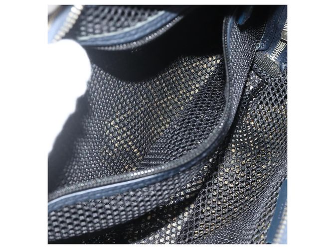 Borsa Christian Dior Trotter Canvas Blu Navy Argento Autentica 178116 - vista 23
