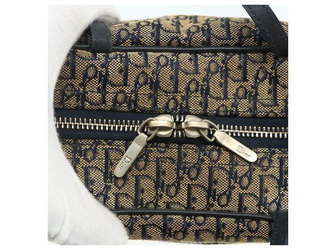 Borsa Christian Dior Trotter Canvas Blu Navy Argento Autentica 178116 - vista 9