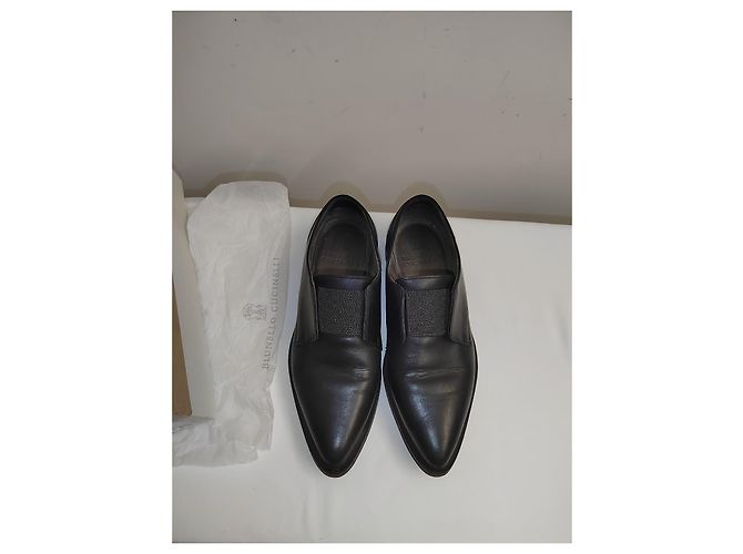 Mocassini in pelle nera Brunello Cucinelli - vista 8