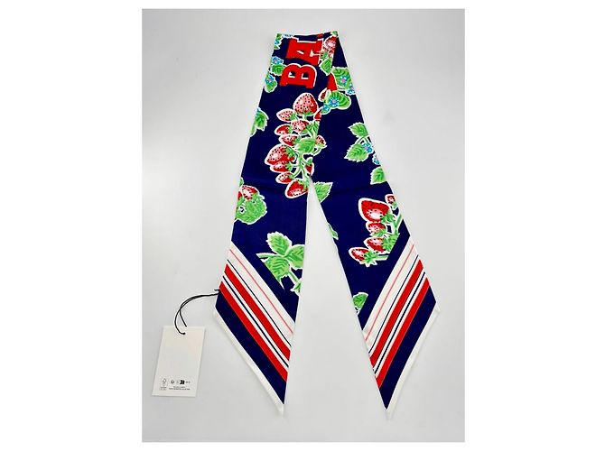 Lenço Skinny Bally de Seda com Estampa de Morangos Multicor - vista 8