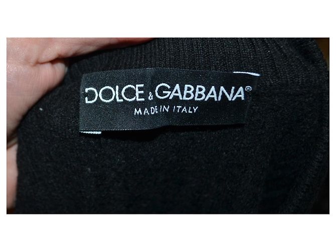 Suéter de lana negro Dolce & Gabbana cuello V - vista 5