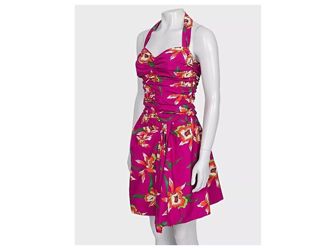 Vestido de algodón estampado rosa Christian Dior 2011 - Talla 38 Segunda mano - vista 2