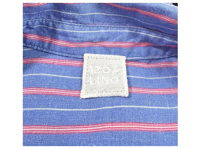 120% Lino Camisa de lino a rayas con nudo drapeado Multicolor - vista 6
