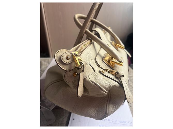 Borsa a mano Barbara Bui in pelle granulata beige - vista 2