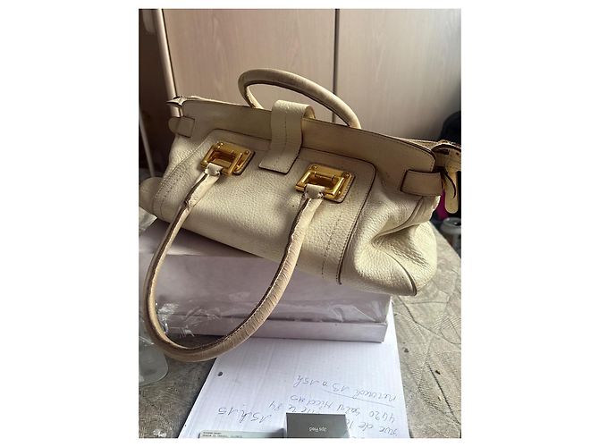 Borsa a mano Barbara Bui in pelle granulata beige - vista 3