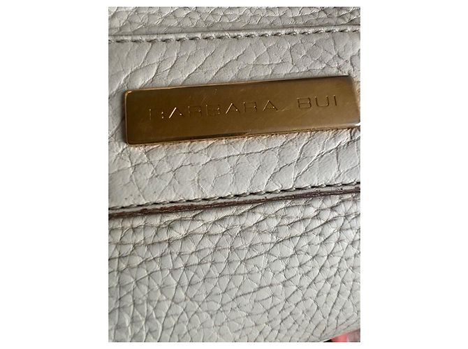 Borsa a mano Barbara Bui in pelle granulata beige - vista 4