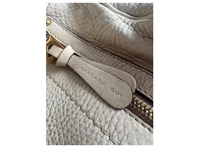 Borsa a mano Barbara Bui in pelle granulata beige - vista 5