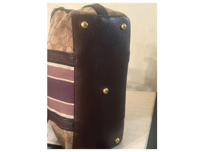 Borsa a mano Gucci GG Canvas e pelle Marrone - vista 6