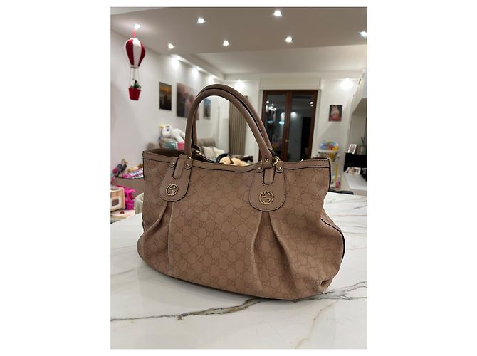 Borsa a mano Gucci Scarlett in pelle monogramma GG - Beige - vista 3