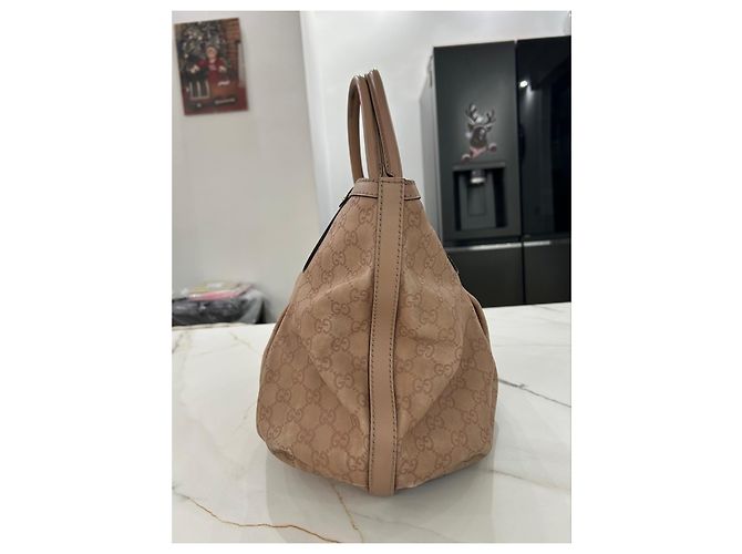Borsa a mano Gucci Scarlett in pelle monogramma GG - Beige - vista 4