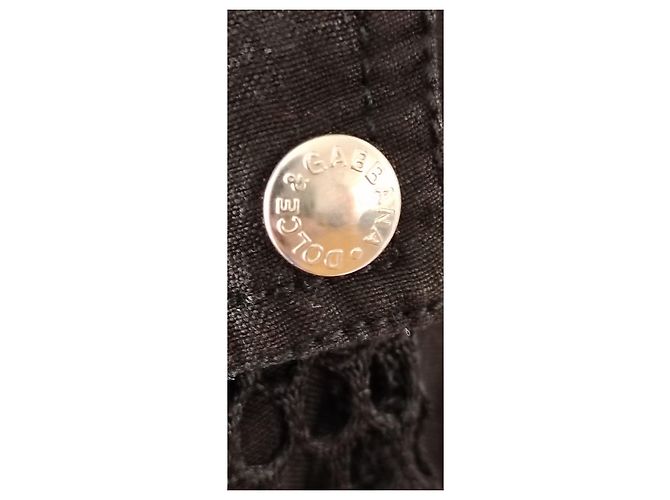 Dolce & Gabbana Pantalone Cargo Nero in Misto Lino - vista 5