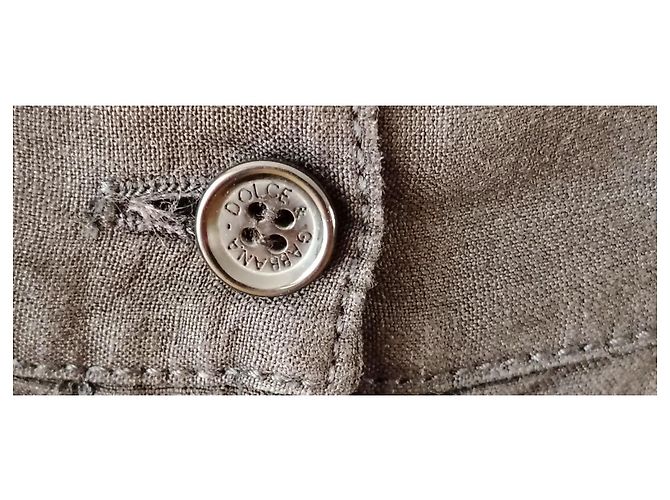 Dolce & Gabbana Pantalone Cargo Nero in Misto Lino - vista 6