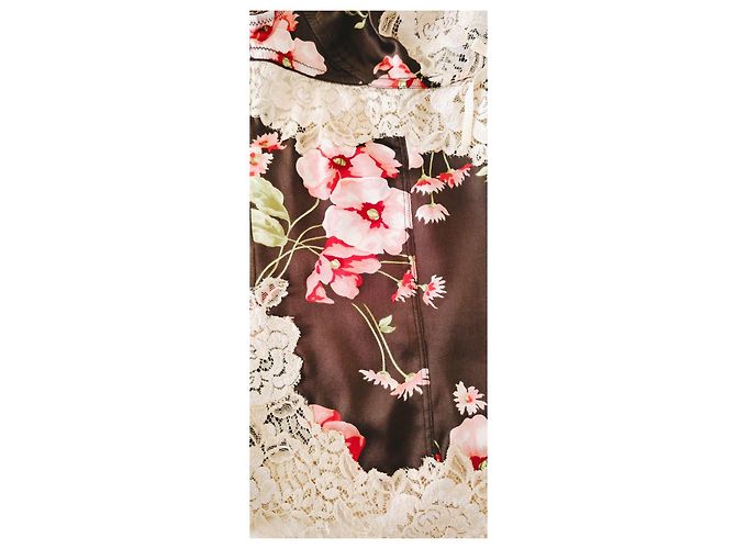 Dolce & Gabbana Top in seta con stampa floreale Marrone Multicolore - vista 6