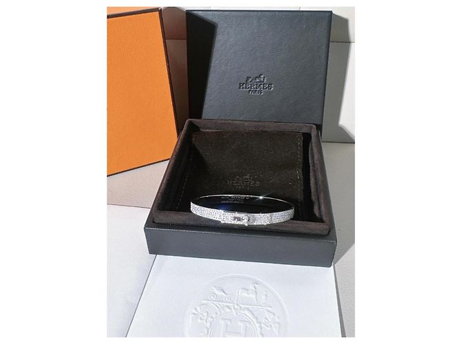 Bracciale Hermès Love Horse Kelly in Oro Bianco e Diamanti Argento - vista 2