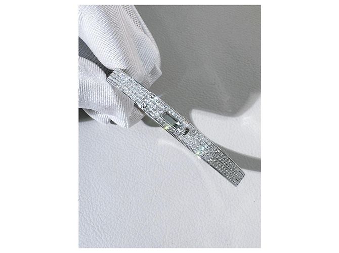 Bracciale Hermès Love Horse Kelly in Oro Bianco e Diamanti Argento - vista 3