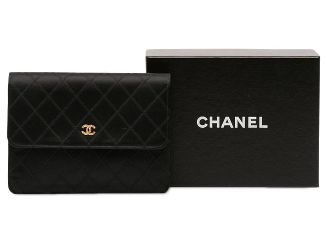 Clutch Chanel Black CC Satin Diamond Stitch Negro - vista 7