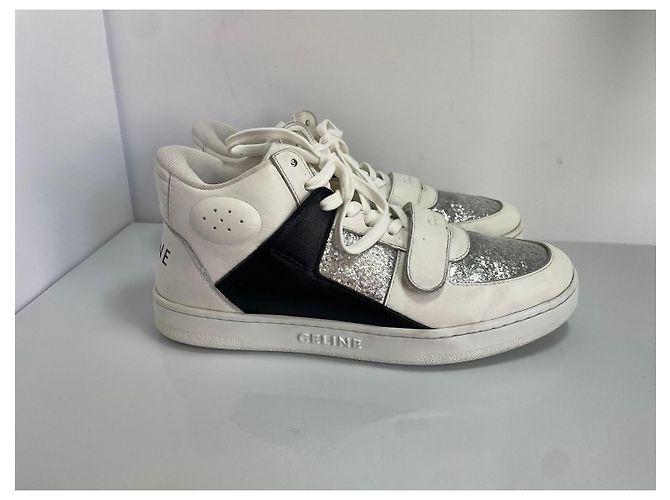 Céline Celine Leder-Sneaker Weiß/Silber - Ansicht 2