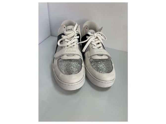 Céline Celine Leder-Sneaker Weiß/Silber - Ansicht 3