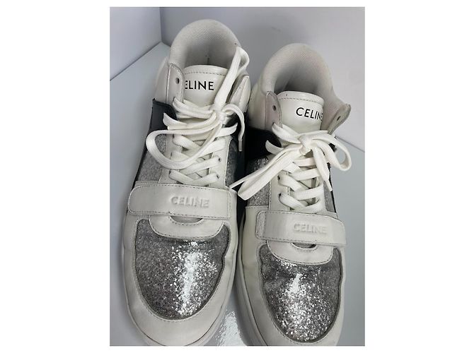 Céline Celine Leder-Sneaker Weiß/Silber - Ansicht 4