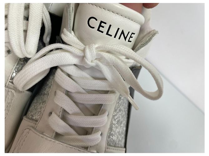 Céline Celine Leder-Sneaker Weiß/Silber - Ansicht 6