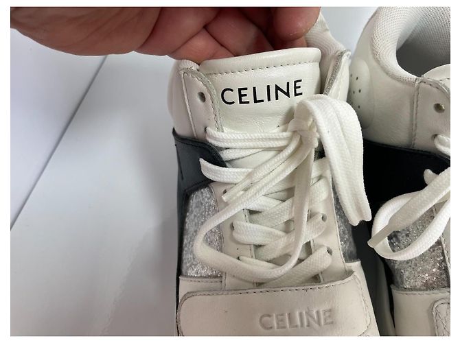 Céline Celine Leder-Sneaker Weiß/Silber - Ansicht 7